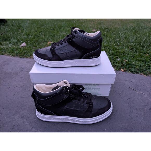 Premiata Midquinnd Timeless Trainers Sz 40 Black Leather Suede Rare $475 6022 - Picture 1 of 10